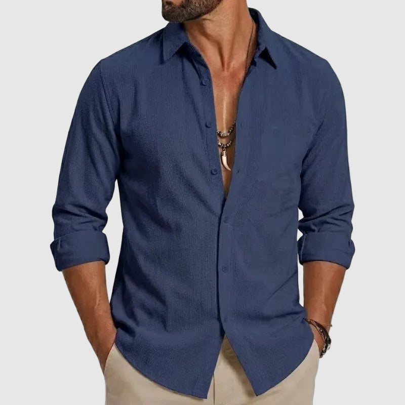 Long Sleeve Cotton Button-Up Shirt