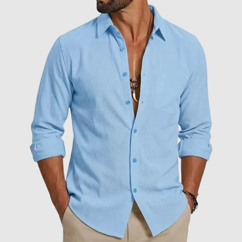 Long Sleeve Cotton Button-Up Shirt