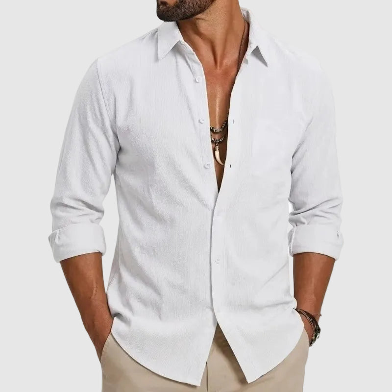 Long Sleeve Cotton Button-Up Shirt