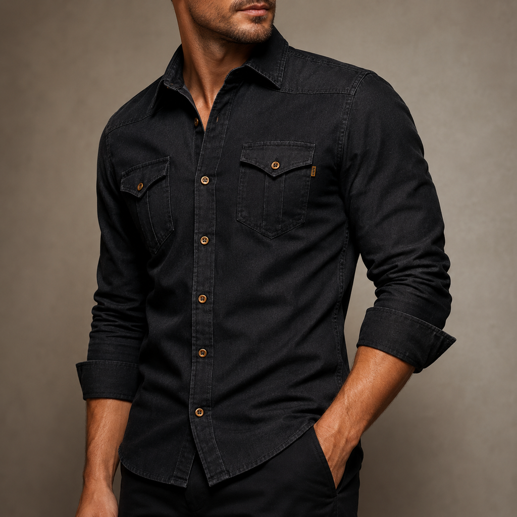 Tailored Cotton Denim Shirt
