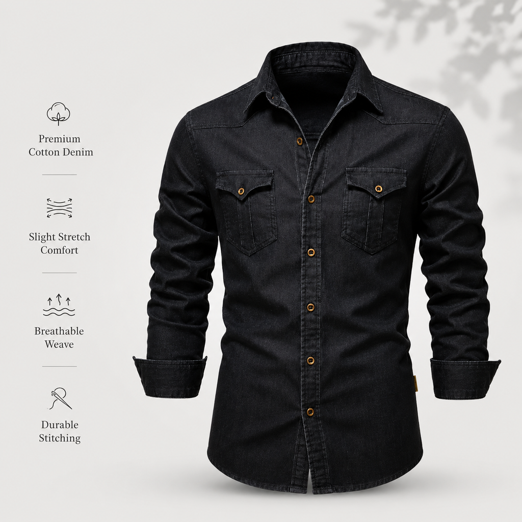 Tailored Cotton Denim Shirt