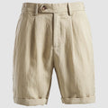 Pleated Lyocell Chino Shorts