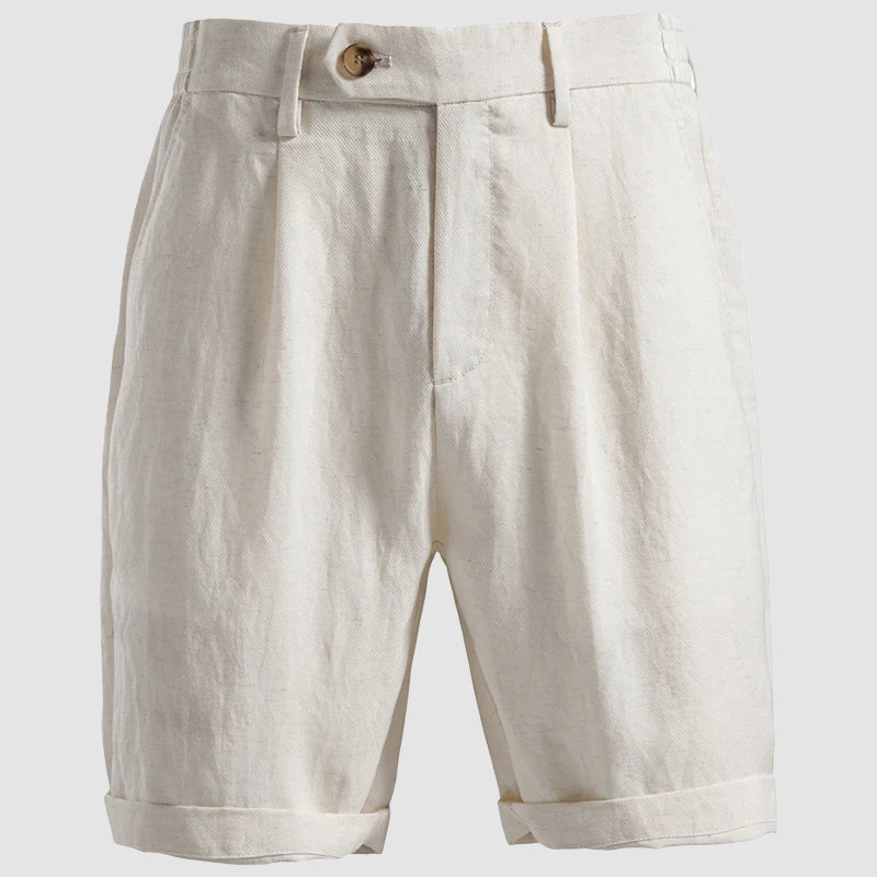 Pleated Lyocell Chino Shorts