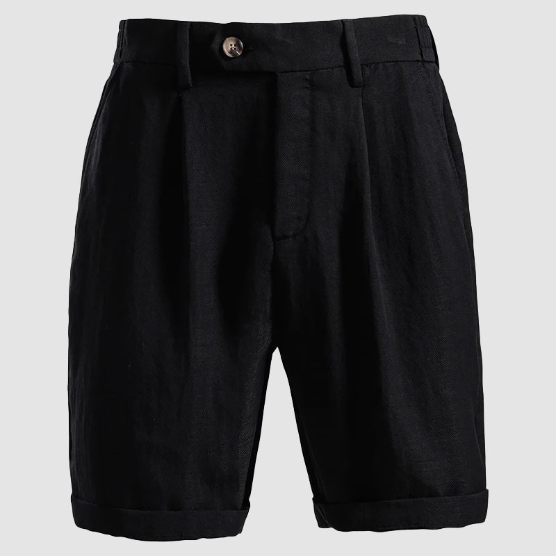 Pleated Lyocell Chino Shorts