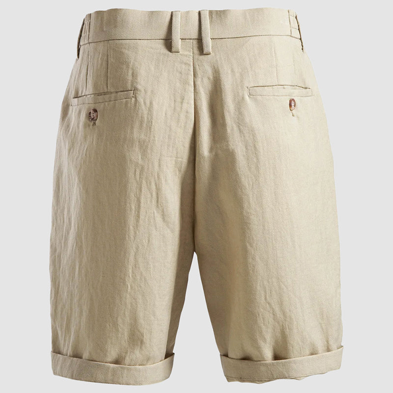 Pleated Lyocell Chino Shorts