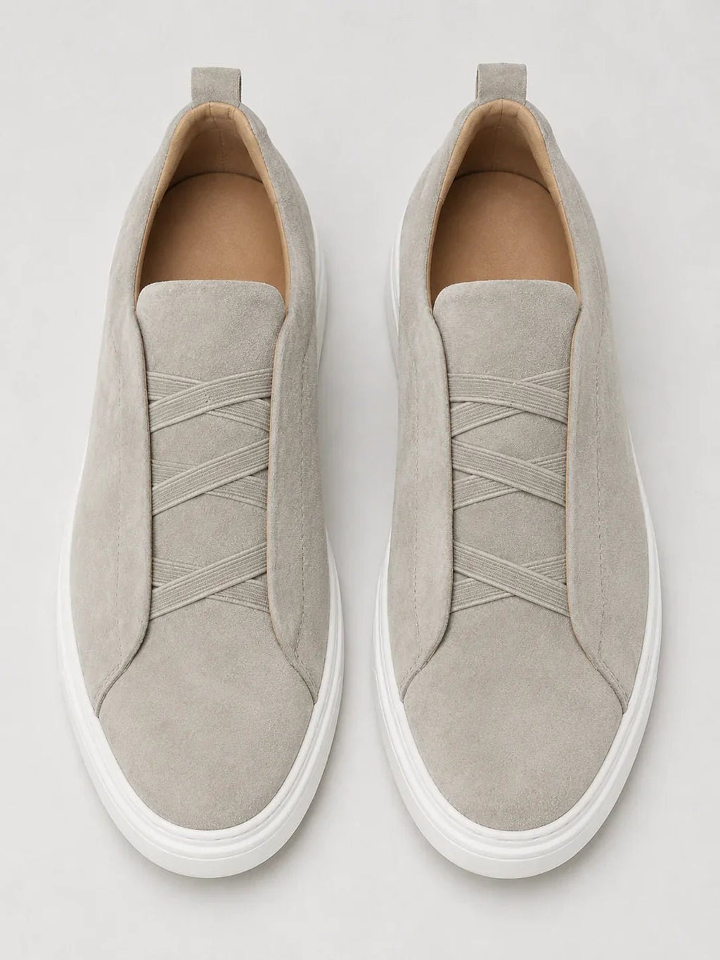 Suede Slip-On Sneakers – Men's Laceless Low-Top Shoes - Secranzo