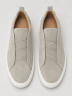 Suede Slip-On Sneakers – Men's Laceless Low-Top Shoes - Secranzo