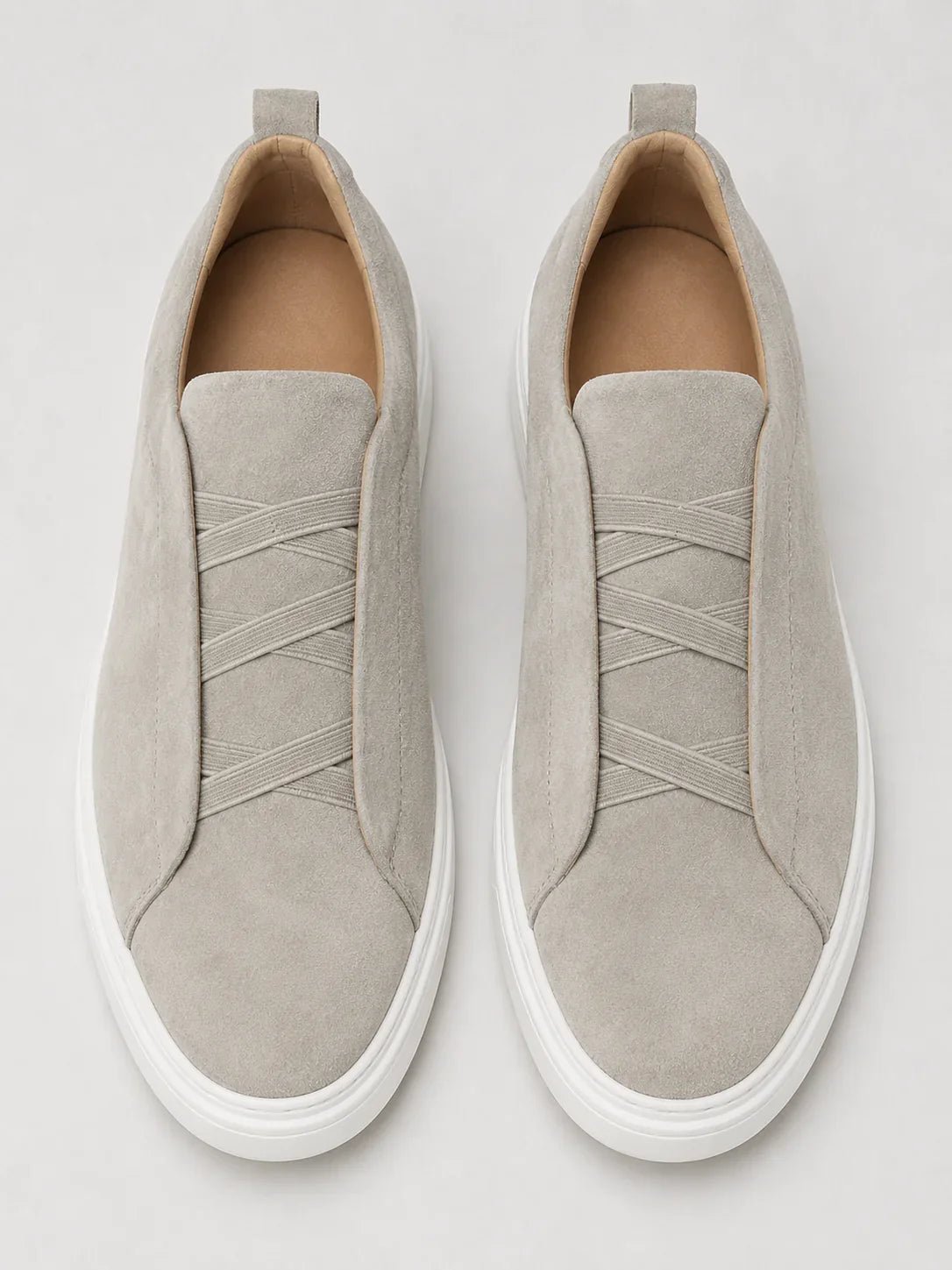 Suede Slip-On Sneakers – Men's Laceless Low-Top Shoes - Secranzo