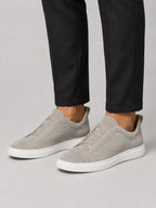 Suede Slip-On Sneakers – Men's Laceless Low-Top Shoes - Secranzo