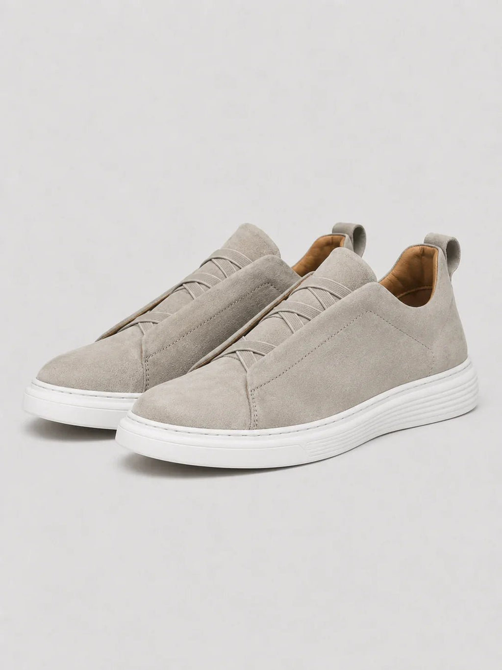 Suede Slip-On Sneakers – Men's Laceless Low-Top Shoes - Secranzo