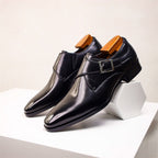 Italian Leather Buckle Dress Shoes