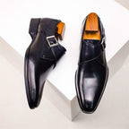 Italian Leather Buckle Dress Shoes