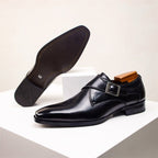 Italian Leather Buckle Dress Shoes