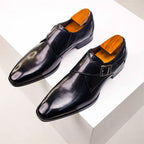 Italian Leather Buckle Dress Shoes