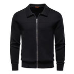 Zip-Up Cotton Knit Cardigan