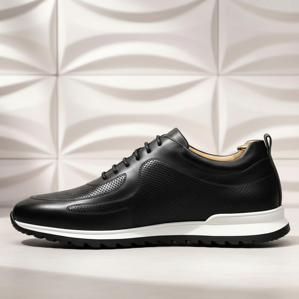 Cushioned Cowhide Comfort Sneakers