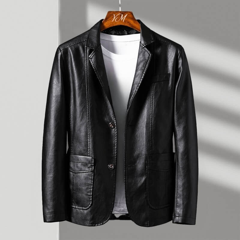 Tailored Italian Faux Leather Biker