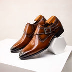 Italian Leather Buckle Dress Shoes