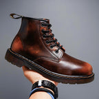 Ombre Leather Lace-Up Boots
