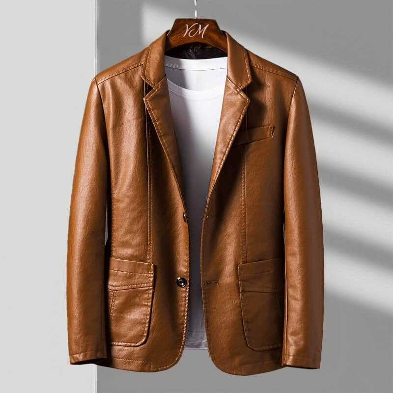 Tailored Italian Faux Leather Biker