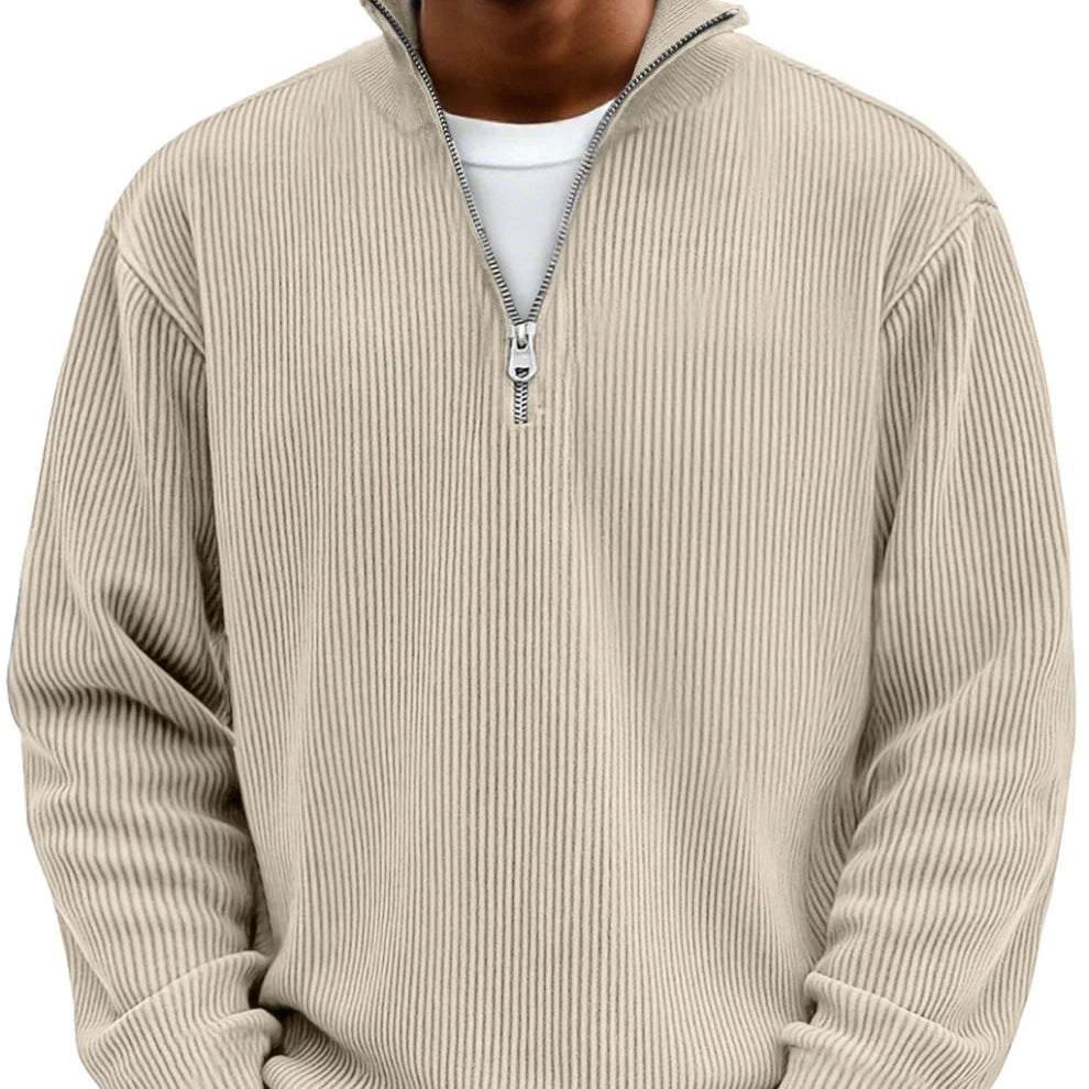 Shape-Keeping Full-Zip Knit Jumper