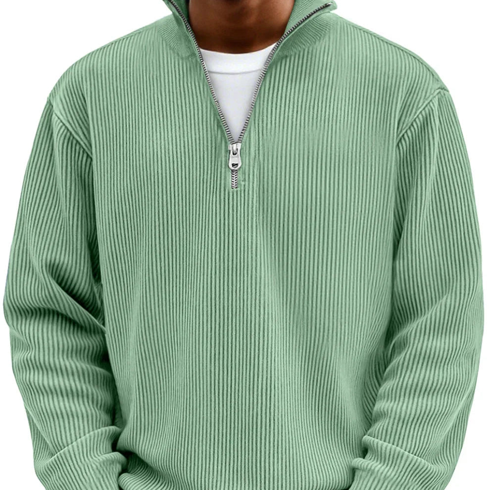 Shape-Keeping Full-Zip Knit Jumper
