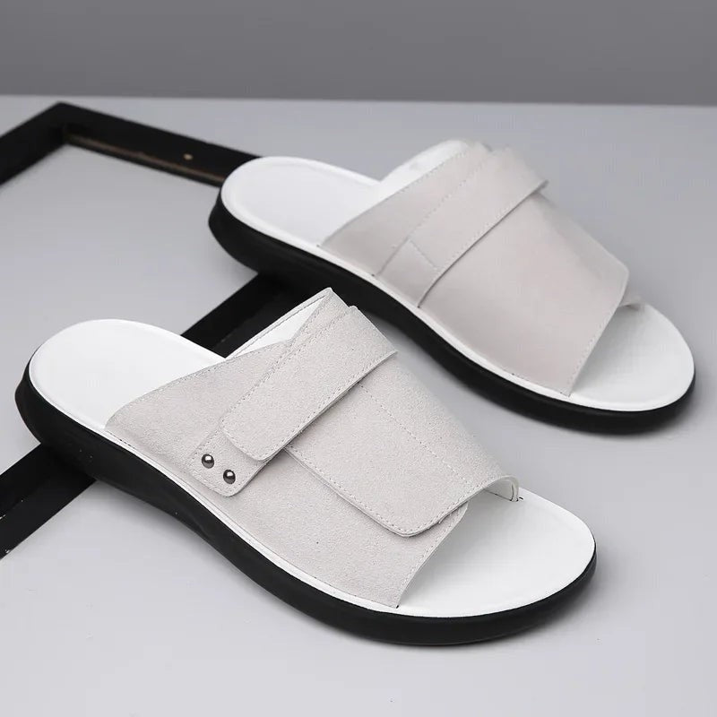 Studded Suede Pool Slides