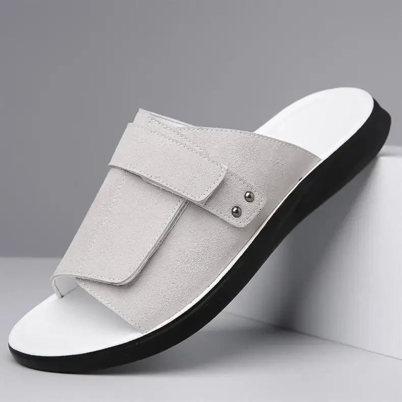 Studded Suede Pool Slides