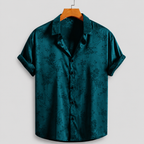 Floral Satin Short-Sleeve Shirt