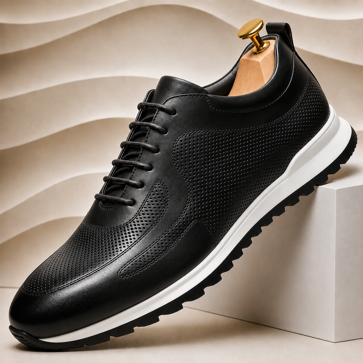 Cowhide Leather Comfort Sneakers