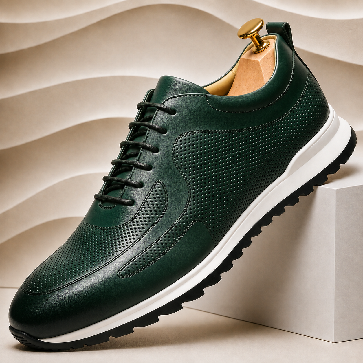 Cowhide Leather Comfort Sneakers