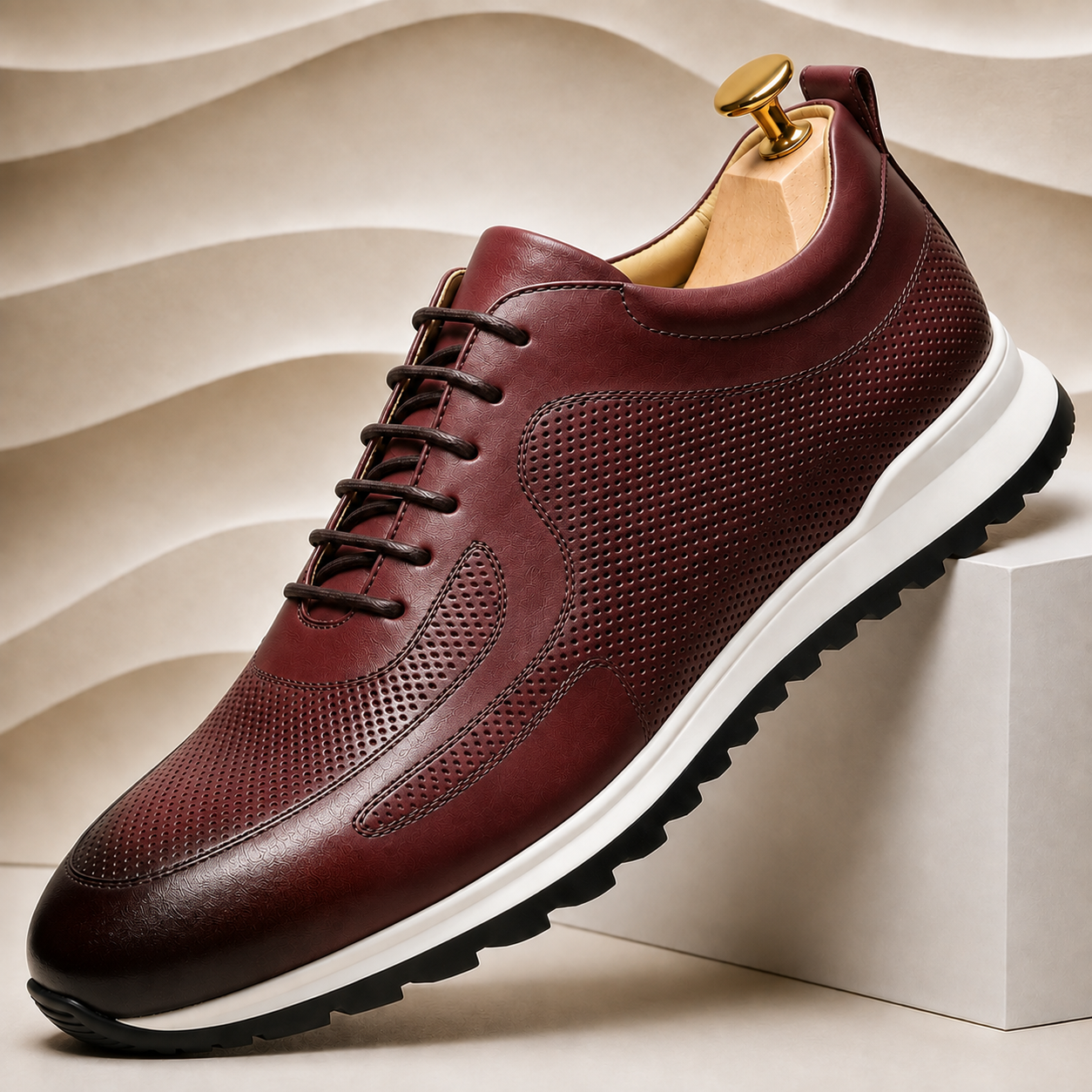 Cowhide Leather Comfort Sneakers