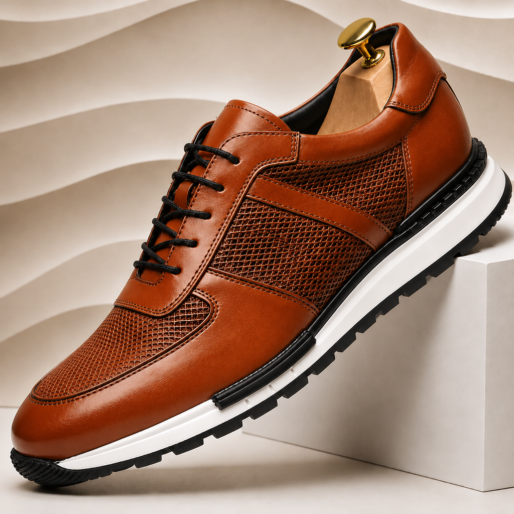 Panelled Leather Casual Sneakers
