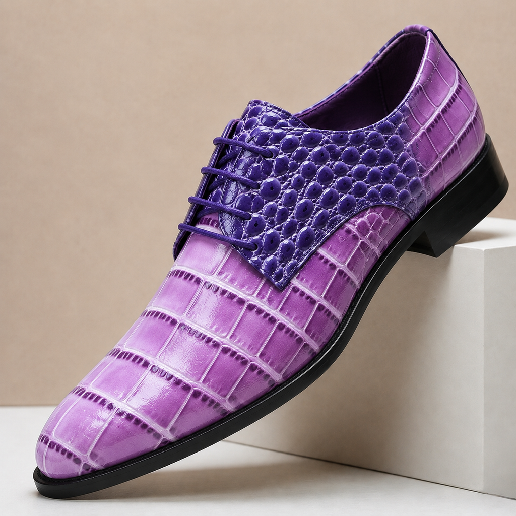 Polished Embossed Lace-Up Dress Shoe