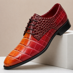 Polished Embossed Lace-Up Dress Shoe