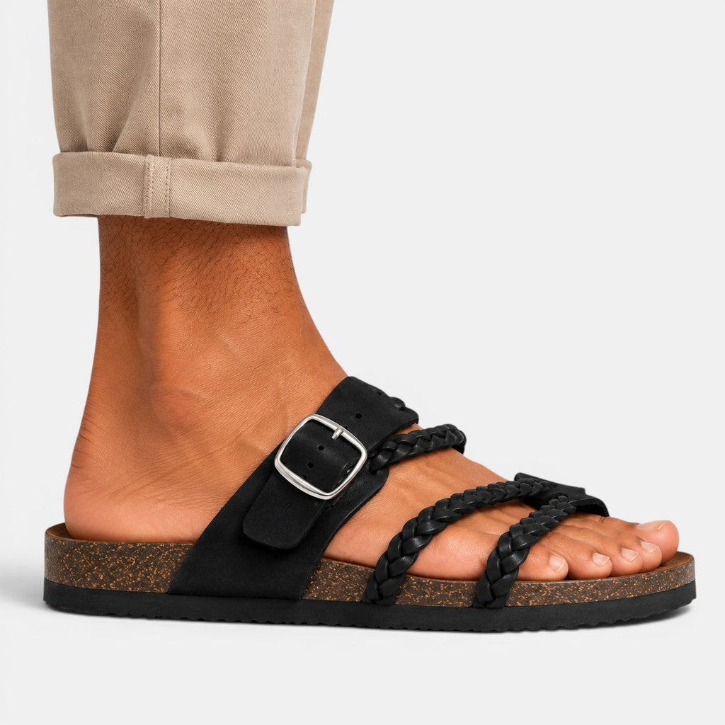 Braided Strap Leather Sandals