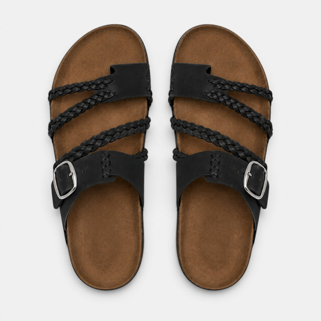Braided Strap Leather Sandals