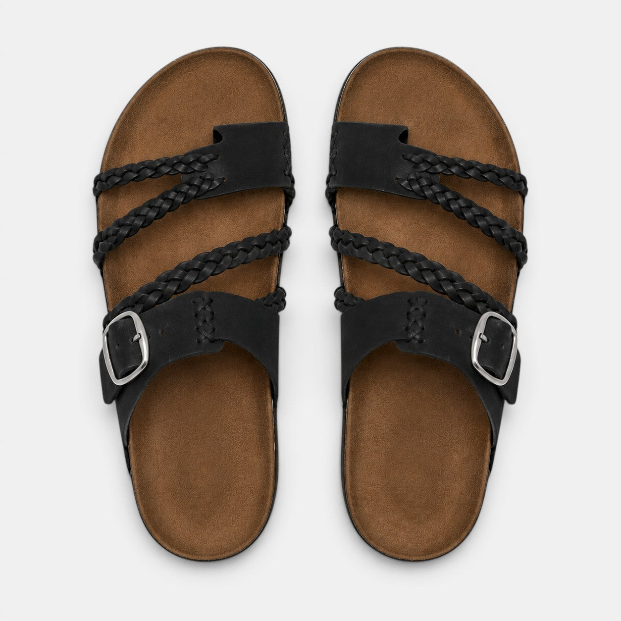 Braided Strap Leather Sandals