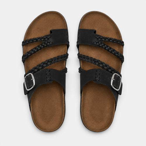 Braided Strap Leather Sandals