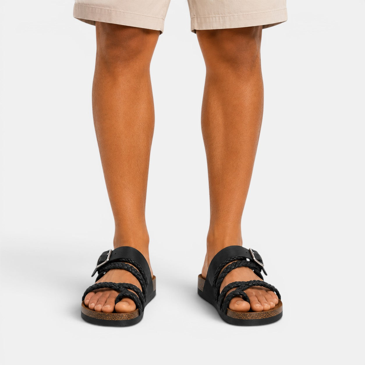 Braided Strap Leather Sandals