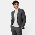 Tailored Business Blazer Cotton Linen Blend - Secranzo