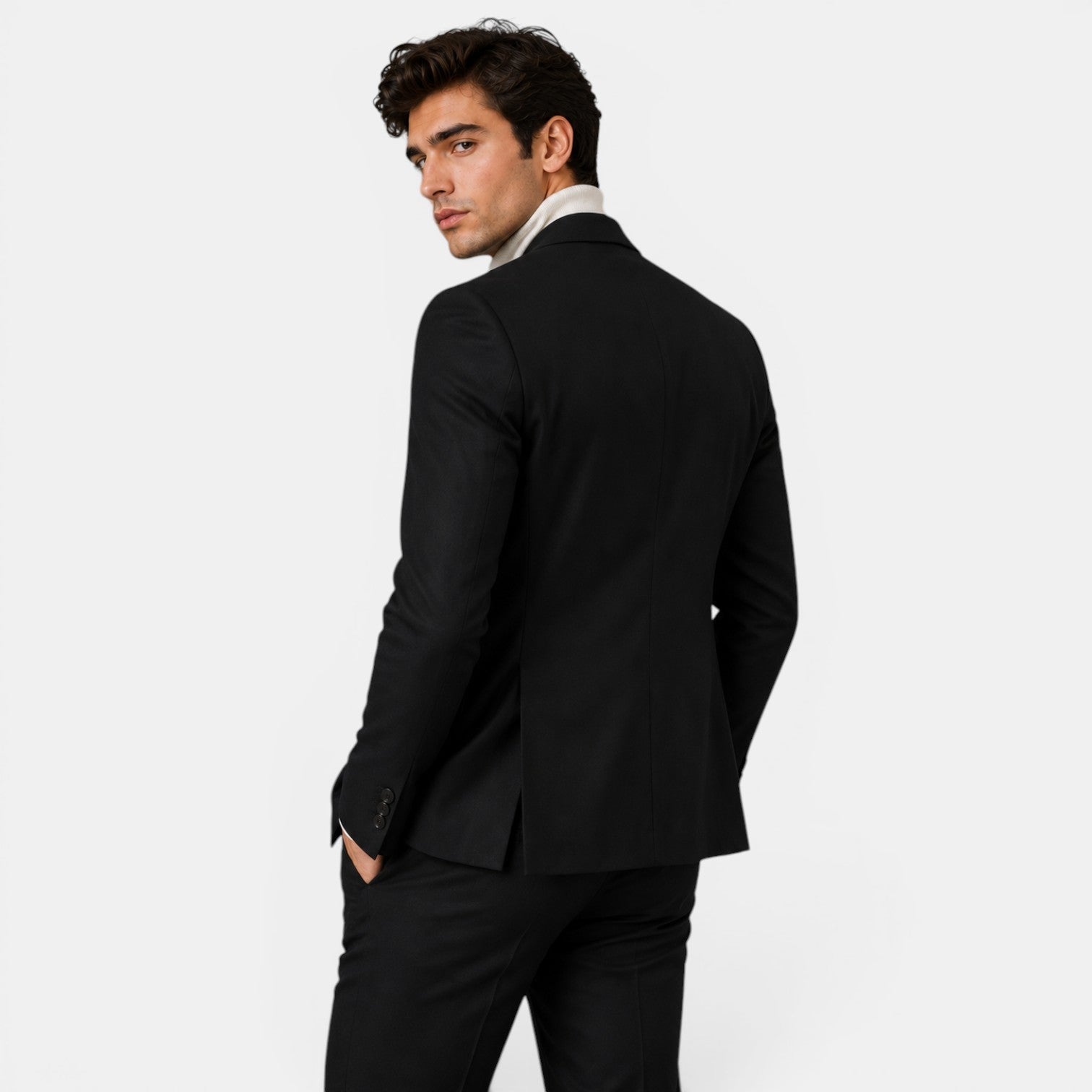 Tailored Business Blazer Cotton Linen Blend - Secranzo