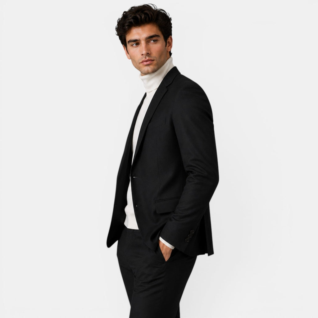 Tailored Business Blazer Cotton Linen Blend - Secranzo