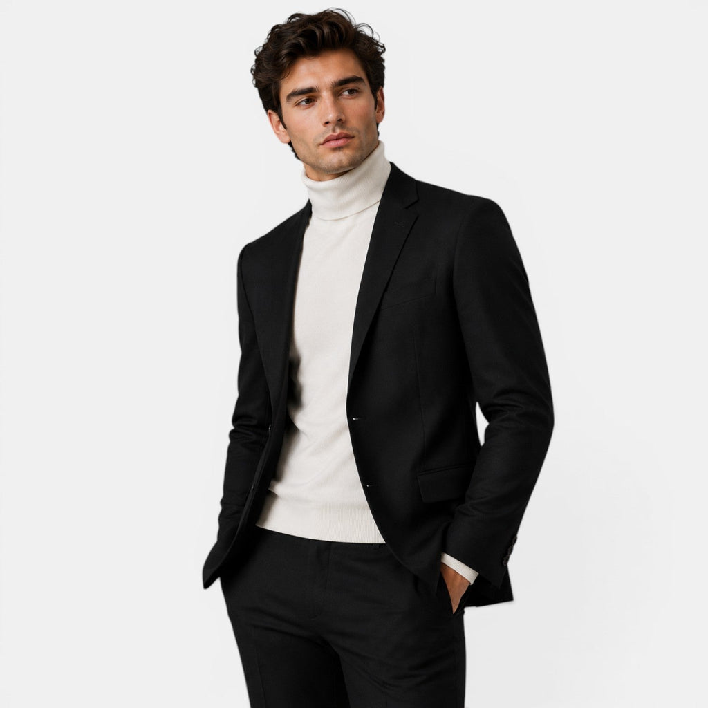 Tailored Business Blazer Cotton Linen Blend - Secranzo