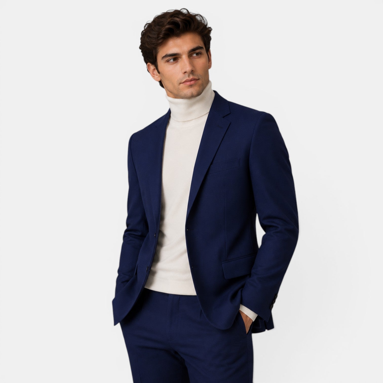 Tailored Business Blazer Cotton Linen Blend - Secranzo