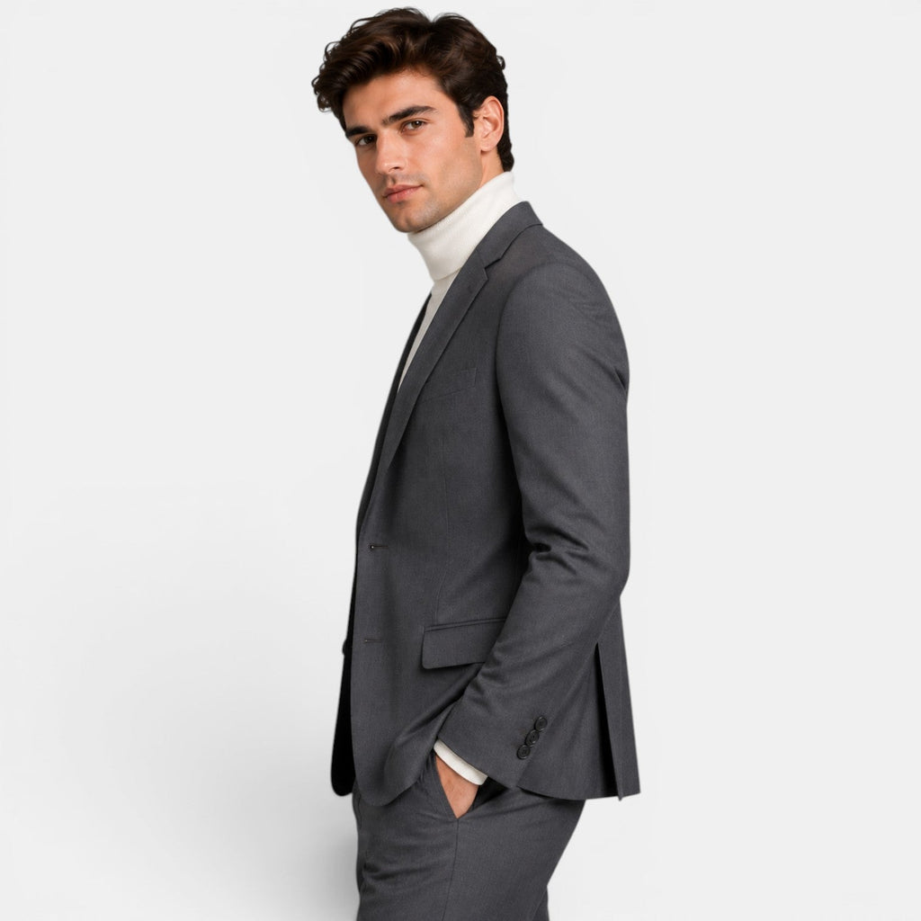 Tailored Business Blazer Cotton Linen Blend - Secranzo