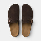 Suede Clogs with Cork Footbed