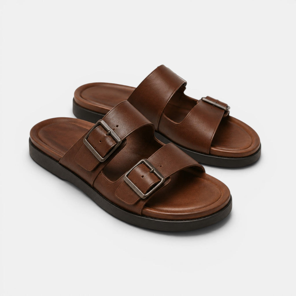 Buckle Strap Leather Sandals
