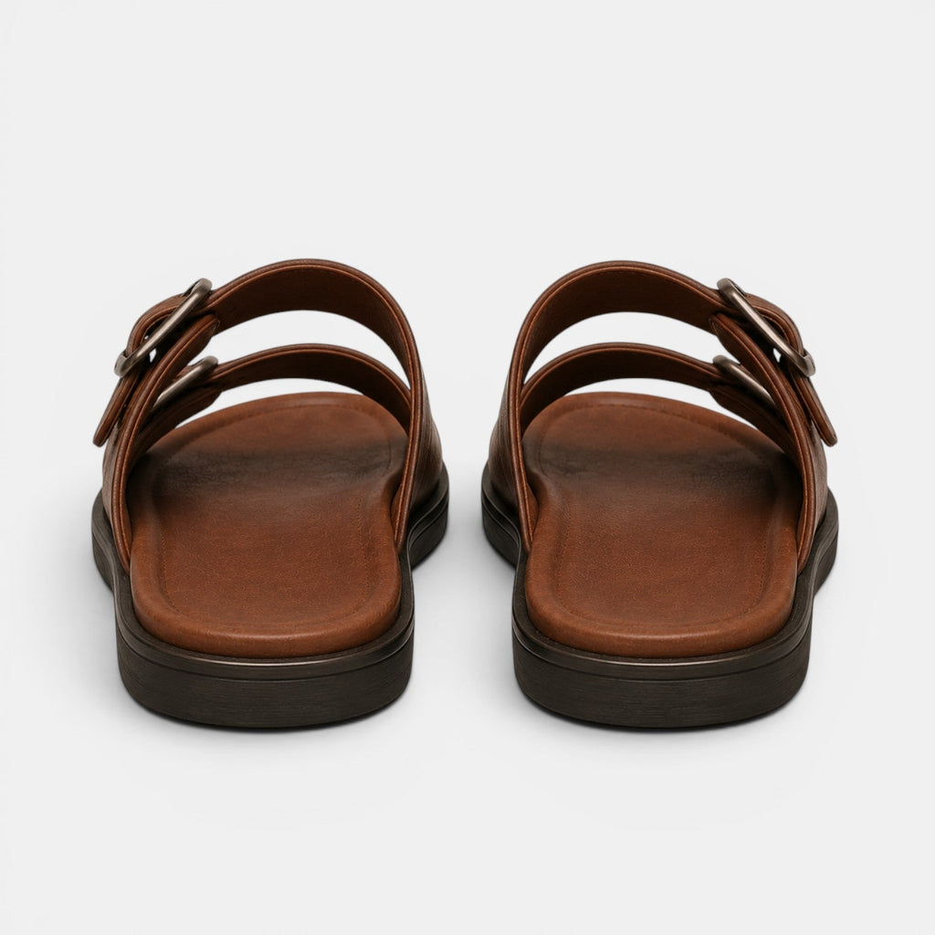 Buckle Strap Leather Sandals