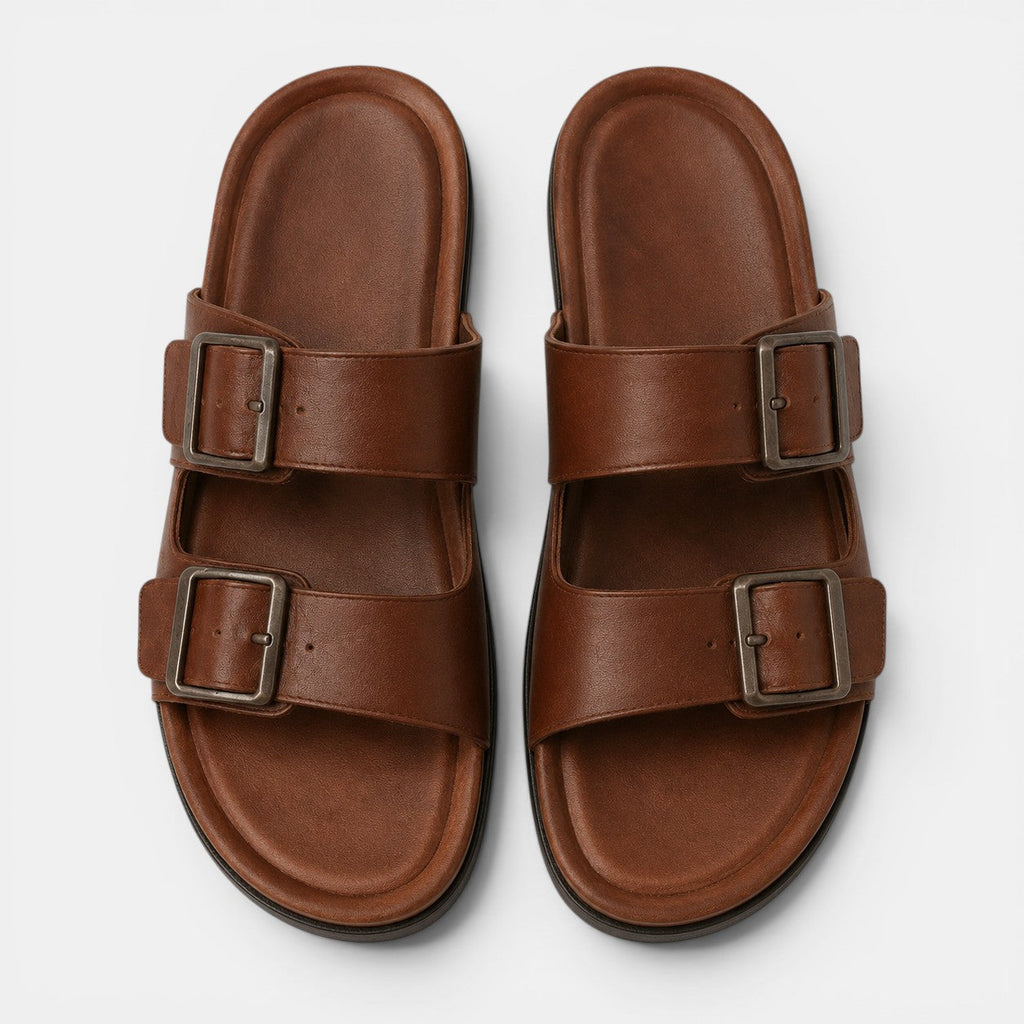 Buckle Strap Leather Sandals